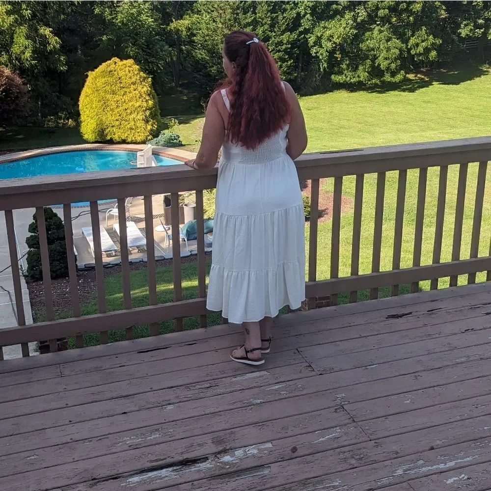 I.N.C. INTERNATIONAL CONCEPTSWomen's Tiered Tie-Neck Dress, Created for Macy's - Picture 5 of 5